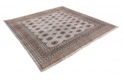 Oryginalny dywan Buchara z Pakistanu 100% wełna 250x250cm szary