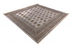 Oryginalny dywan Buchara z Pakistanu 100% wełna 250x250cm szary