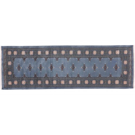 Buchara dywan ręcznie tkany z Pakistanu 100% wełna niebieski ok 80x240cm