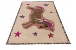 100% wełna gruby dywan z Indii 170x240cm jednorożec designerski