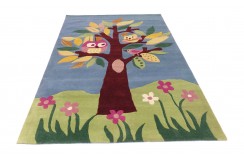 100% wełna gruby dywan z Indii 170x240cm ptaki drzewo designerski
