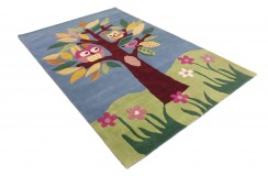 100% wełna gruby dywan z Indii 170x240cm ptaki drzewo designerski