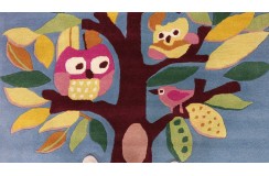 100% wełna gruby dywan z Indii 170x240cm ptaki drzewo designerski