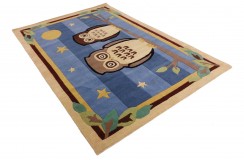 100% wełna gruby dywan z Indii 170x240cm sowy nocą designerski