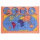 Designerski nowoczesny dywan wełniany dla dzieci mapa świata 170x240cm Indie 2cm gruby