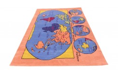 100% wełna gruby dywan z Indii 170x240cm mapa świata designerski