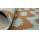 Designerski nowoczesny dywan wełniany art deco turkus brąz ok 160x230cm Indie 2cm gruby