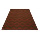 Designerski nowoczesny dywan wełniany art deco czerwień brąz ok 160x230cm Indie 2cm gruby