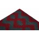 Designerski nowoczesny dywan wełniany art deco czerwień szary ok 160x230cm Indie 2cm gruby