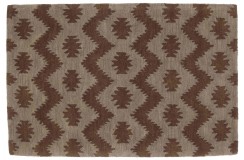 Designerski nowoczesny dywan wełniany art deco beżowy ok 120x180cm Indie 2cm gruby