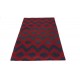 Designerski nowoczesny dywan wełniany art deco szary czerwony ok 120x180cm Indie 2cm gruby