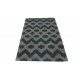 Designerski nowoczesny dywan wełniany art deco szary niebieski ok 120x180cm Indie 2cm gruby
