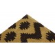 Designerski nowoczesny dywan wełniany art deco żółty brązowy ok 120x180cm Indie 2cm gruby