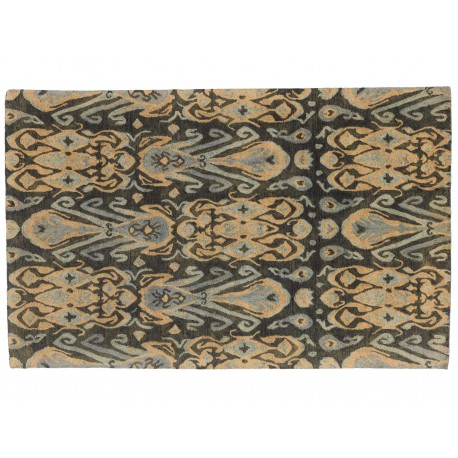 Designerski nowoczesny dywan wełniany geometryczny brązowy ok 150x240cm Indie 2cm gruby