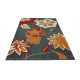 Designerski nowoczesny dywan wełniany w kwiaty szary ok 160x230cm Indie 2cm gruby