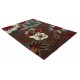 Designerski nowoczesny dywan wełniany w kwiaty brązowy ok 160x230cm Indie 2cm gruby