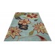 Designerski nowoczesny dywan wełniany w kwiaty turkusowy ok 160x230cm Indie 2cm gruby
