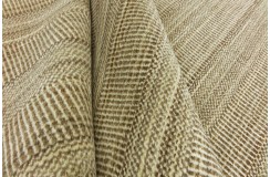 Miękki dywan Gabbeh Handloom w pasy wełna wiskoza beżowy 140x200cm
