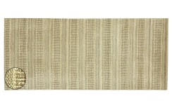 Miękki dywan Gabbeh Handloom w pasy wełna wiskoza beżowy chodnik  80x300cm