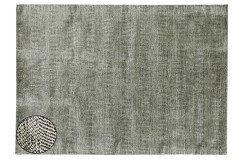 Miękki dywan Gabbeh Handloom w pasy wełna wiskoza szary 250x350cm