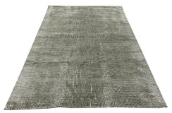 Wełna i wiskoza gruby dywan handloom z indii szary 190x240cm