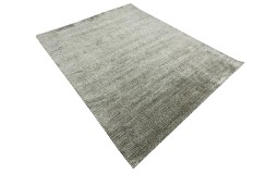 Wełna i wiskoza gruby dywan handloom z indii szary 140x200cm