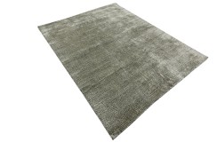 Wełna i wiskoza gruby dywan handloom z indii szary 120x180cm