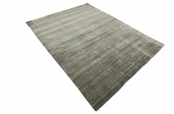 Wełna i wiskoza gruby dywan handloom z indii ciemny szary 240x340cm
