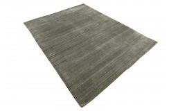 Wełna i wiskoza gruby dywan handloom z indii ciemny szary 240x340cm