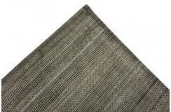 Wełna i wiskoza gruby dywan handloom z indii ciemny szary 190x240cm