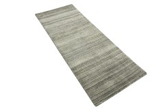 Wełna i wiskoza gruby dywan handloom z indii beżowy ciemny szary 80x350cm
