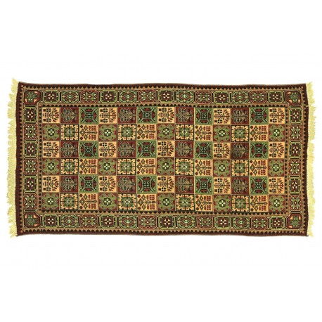 Kolorowy dywan etniczny z Turcji 130x220cm 100% wełna w kwatery