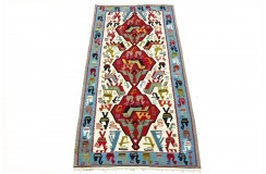 Etniczny kilim z Turcji dzieło ręcznie tkane 110x190cm anatolijski