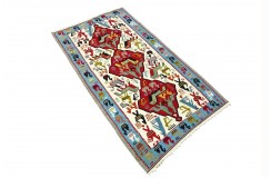 Etniczny kilim z Turcji dzieło ręcznie tkane 110x190cm anatolijski