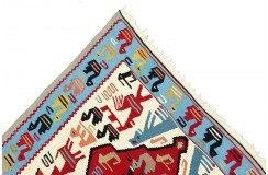 Etniczny kilim z Turcji dzieło ręcznie tkane 110x190cm anatolijski