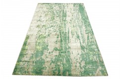 Unikatowy zielony dywan jedwabny z Indii deseń vintage 160x230cm luksus