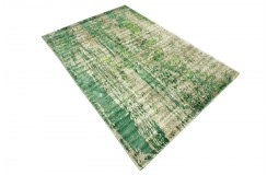 Unikatowy zielony dywan jedwabny z Indii deseń vintage 160x230cm luksus