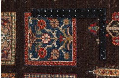 Dywan Ziegler Khorjin Arijana Shaal Gabbeh 100% wełna kamienowana ręcznie tkany luksusowy 200x300cm ciemny w kwatery