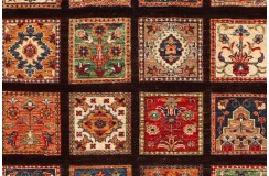Dywan Ziegler Khorjin Arijana Shaal Gabbeh 100% wełna kamienowana ręcznie tkany luksusowy 200x300cm ciemny w kwatery