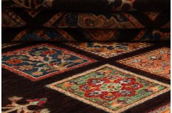 Dywan Ziegler Khorjin Arijana Shaal Gabbeh 100% wełna kamienowana ręcznie tkany luksusowy 200x300cm ciemny w kwatery