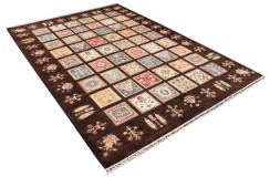 Dywan Ziegler Khorjin Arijana Shaal Gabbeh 100% wełna kamienowana ręcznie tkany luksusowy 200x300cm ciemny w kwatery