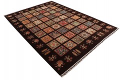 Dywan Ziegler Khorjin Arijana Shaal Gabbeh 100% wełna kamienowana ręcznie tkany luksusowy 200x300cm ciemny w kwatery