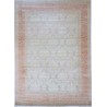 Beżowy subtelny dwupoziomowy dywan Tabriz z Indii 250x350cm wełna i jedwab wysoka jakość w palmety