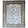 Beżowy subtelny dwupoziomowy dywan Tabriz z Indii 250x300cm wełna i jedwab wysoka jakość w palmety