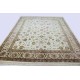 Beżowy subtelny dwupoziomowy dywan Tabriz z Indii 250x300cm wełna i jedwab wysoka jakość w palmety