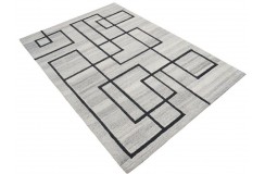Szaro beżowy 100% wełniany dywan Gabbeh tuftowany 160x230cm ciepły