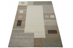 Ciepły gruby dywan na zimę, brązowy beżowy geometryczny 100% wełniany dywan tafting 160x230cm