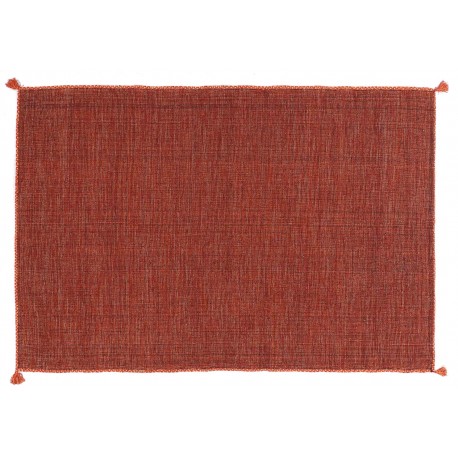 Ręcznie tkany ceglasty dwustronny kilim - dywan płasko tkany z Indii 200x300cm