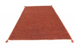Ręcznie tkany ceglasty dwustronny kilim - dywan płasko tkany z Indii 200x300cm