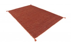 Ręcznie tkany ceglasty dwustronny kilim - dywan płasko tkany z Indii 120x180cm